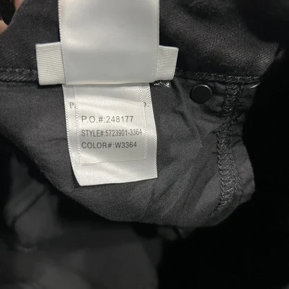 Paige Jeans Womens 28 Black Luxe Coating Genevieve Flare Pants Stretch - Picture 12 of 16